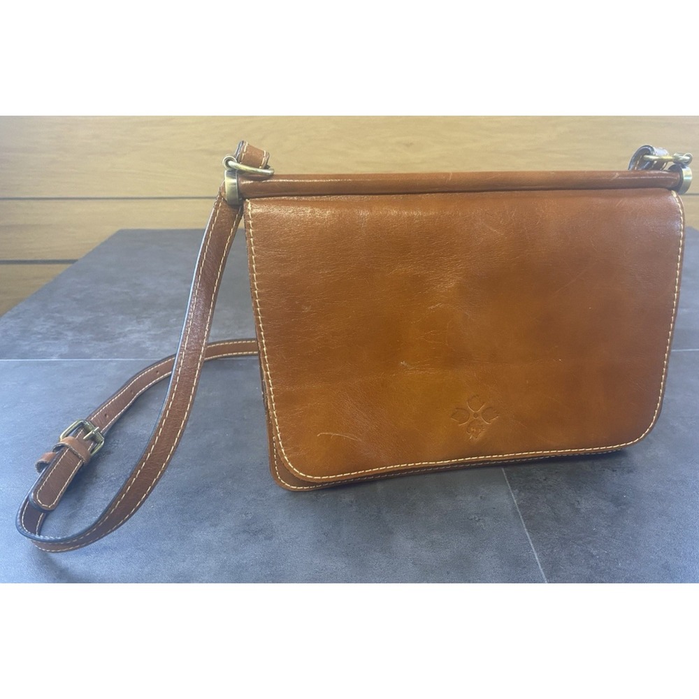 Patricia Nash Cabrera Heritage Brown Leather Crossbody Bag